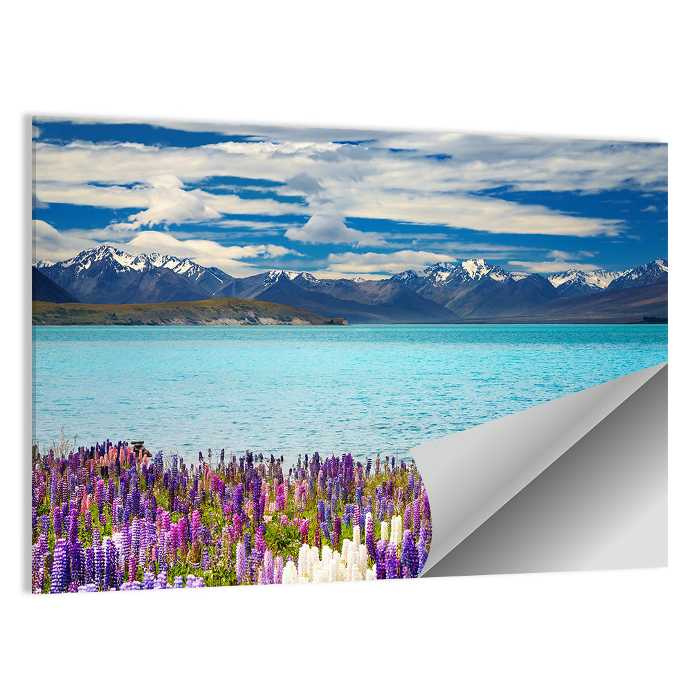 Lake Tekapo Lupines and Mountains Wall Art
