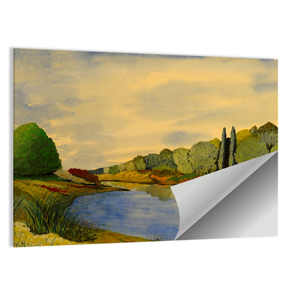 Scenic Autumn Lake Wall Art