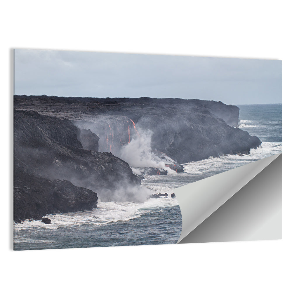 Glowing Lava on Big Island Coast Wall Art