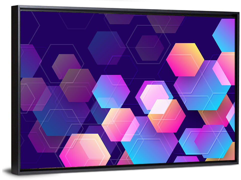Translucent Hexagon Pattern Wall Art