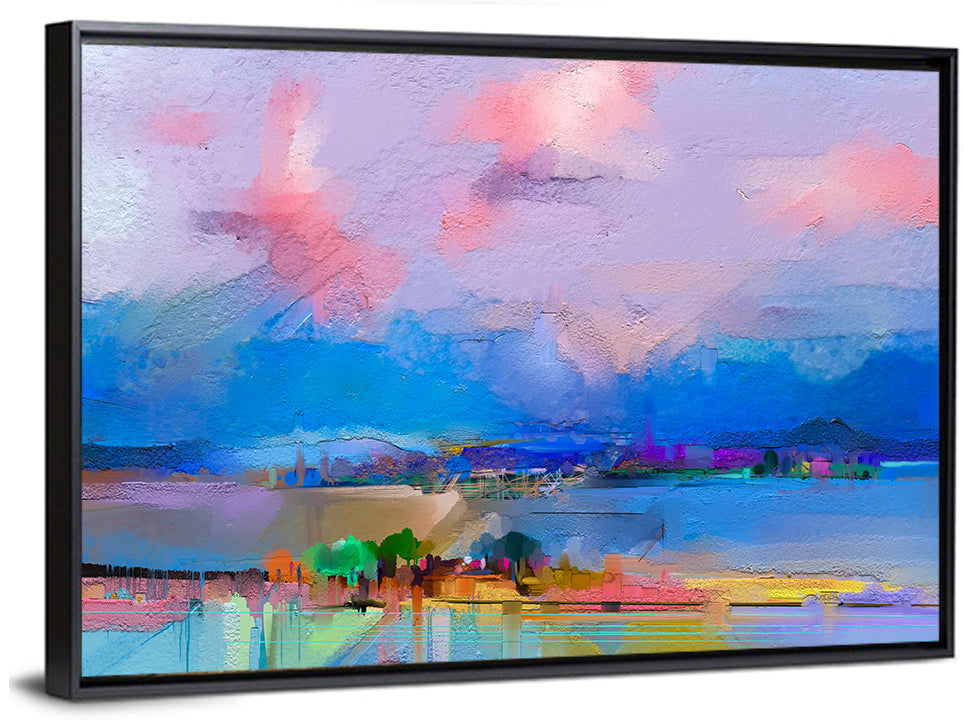 Semi Abstract Meadow at Dusk Wall Art