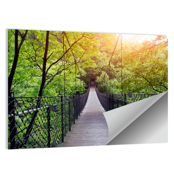 Guilin Jungle Suspension Bridge Wall Art as a poster print
