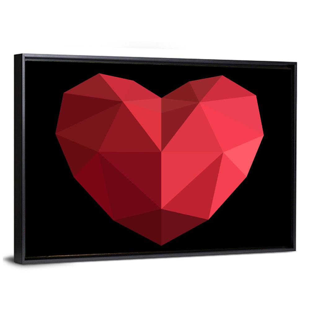 Low-poly Red Heart Wall Art