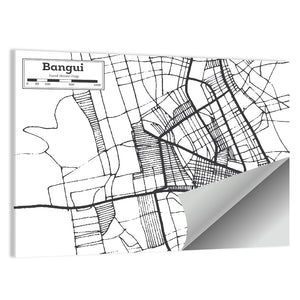 Bangui City Map Wall Art