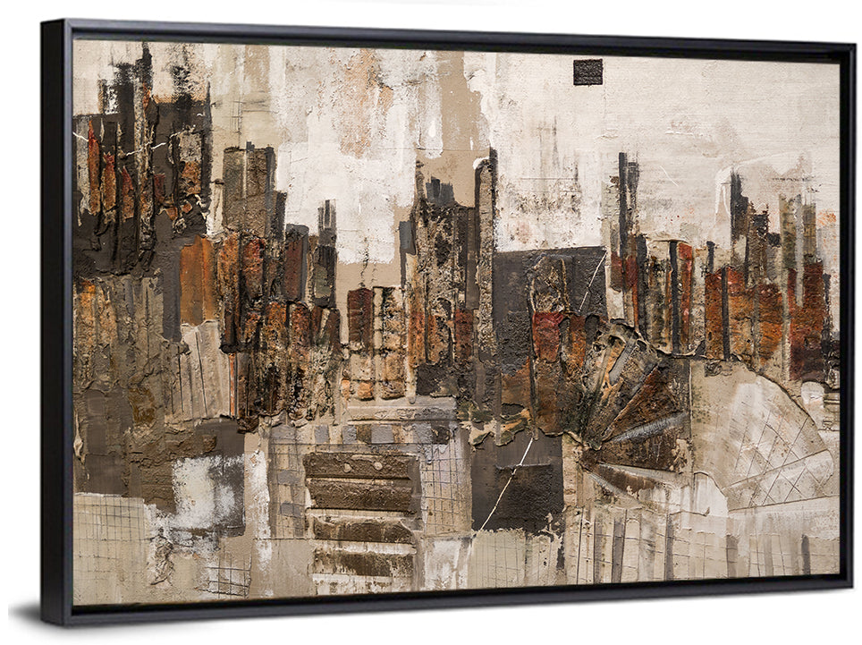 Brushstroke City Skyline Wall Art