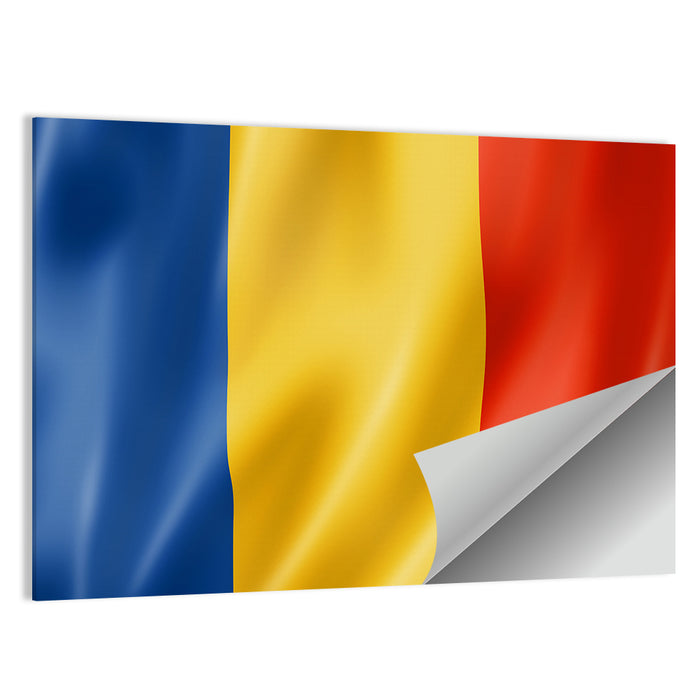 Romanian Tricolor Flag Wall Art as a poster print