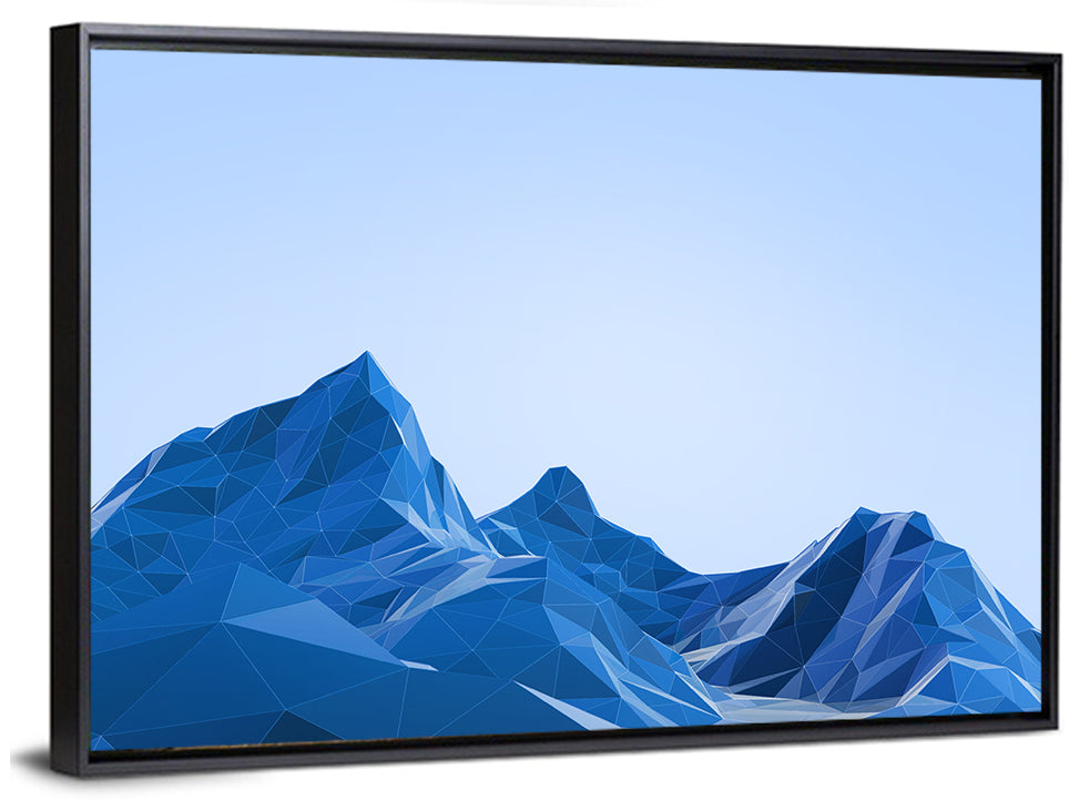 Blue Geometric Mountain Range Wall Art