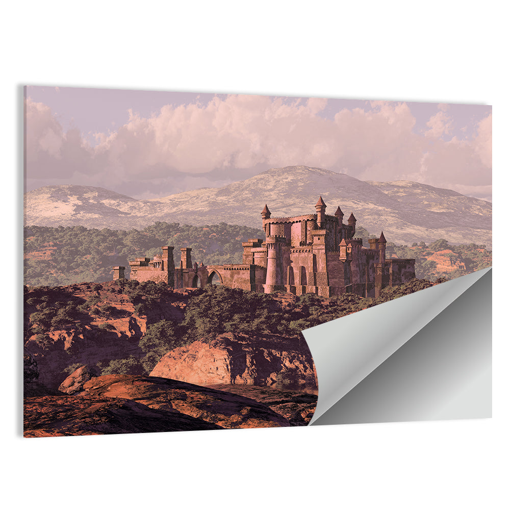Medieval Fortress on Rocky Plateau Wall Art