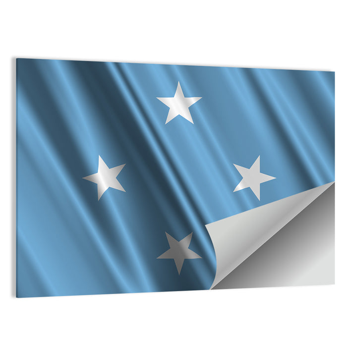 Micronesia Flag with Four Stars Wall Art as a poster print