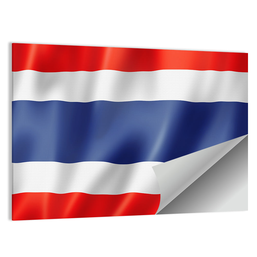 Thai Flag with Waving Stripes Wall Art