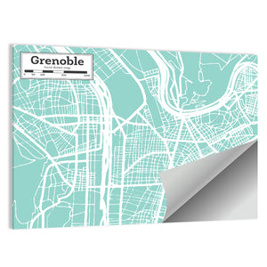 Grenoble City Map Wall Art