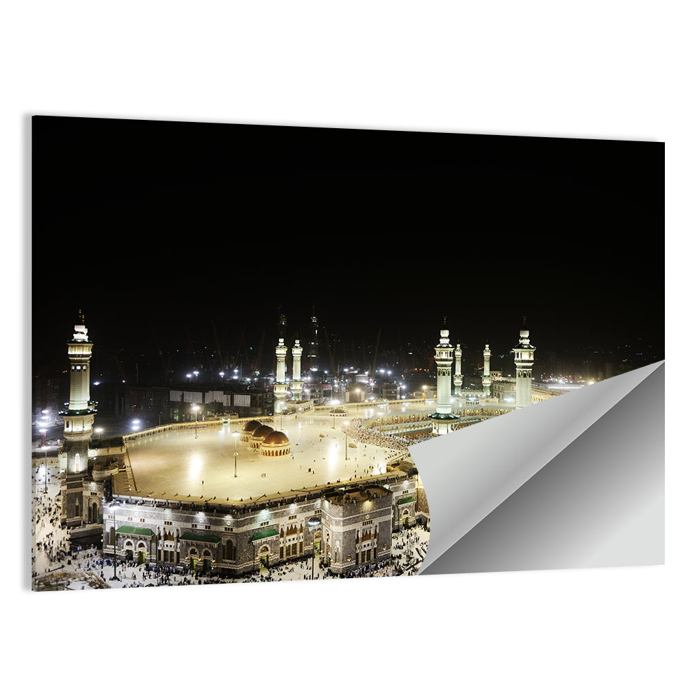 Masjid Al-haram at Night Wall Art