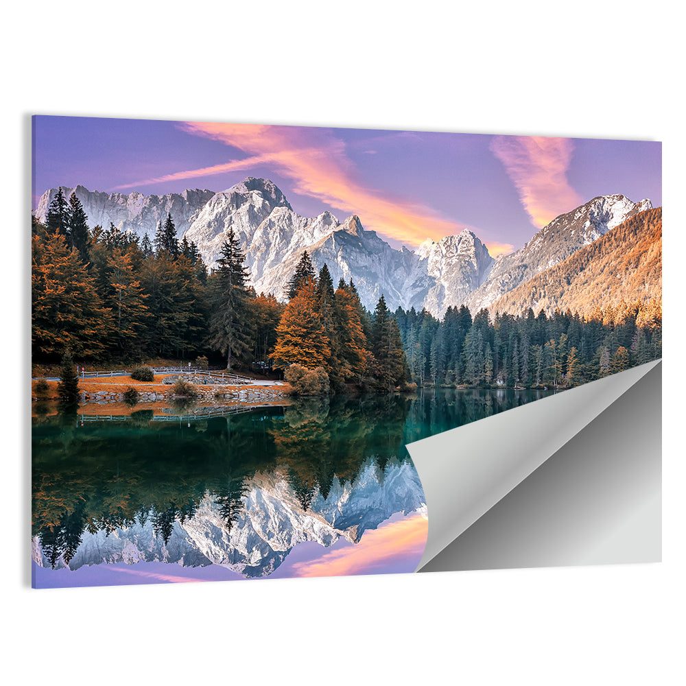 The Fusine Mountain Lake  Wall Art