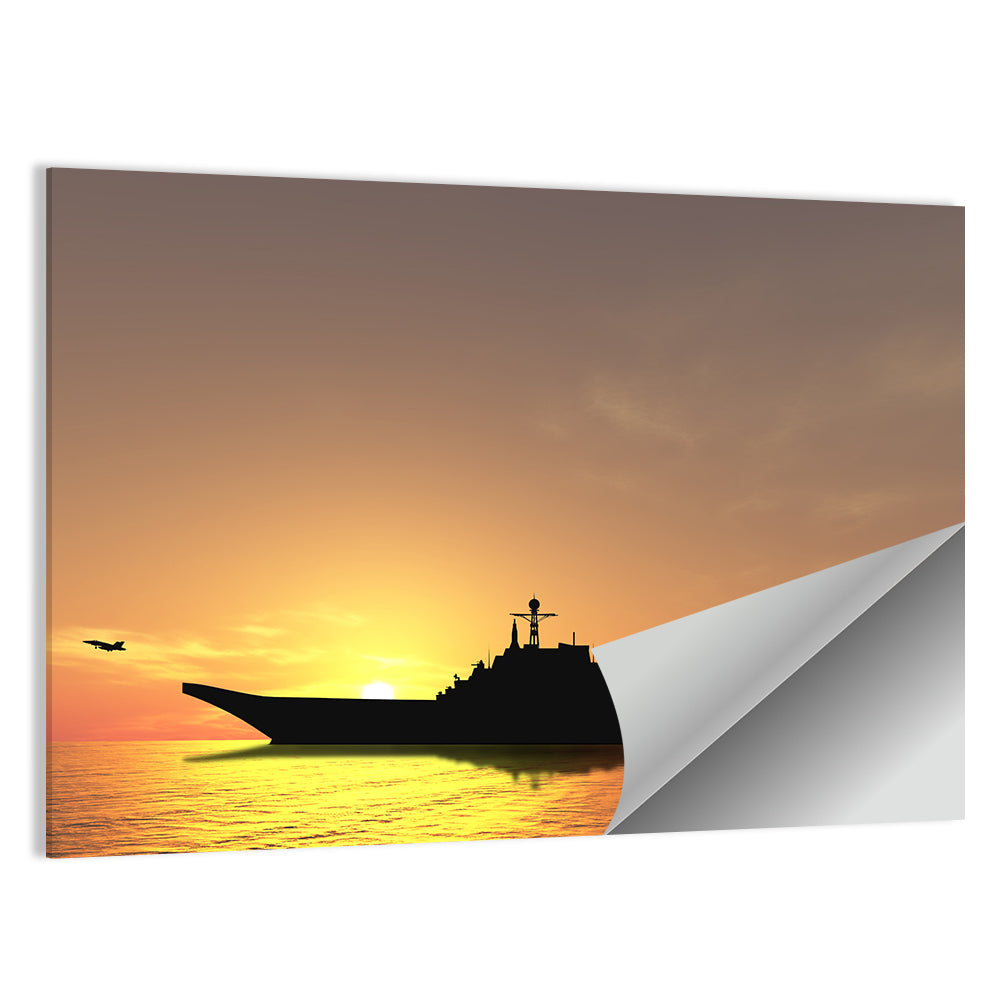 Aircraft Carrier at Sunset Wall Art