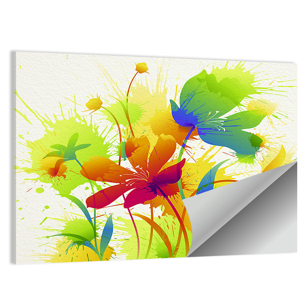 Vibrant Wildflower Watercolor Illustration Wall Art