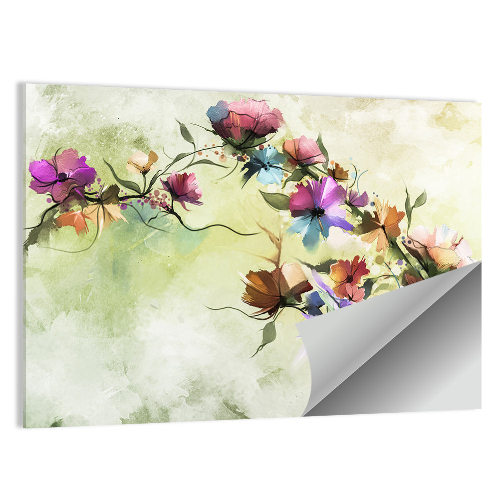 Abstract Floral Branches in Oil Wall Art