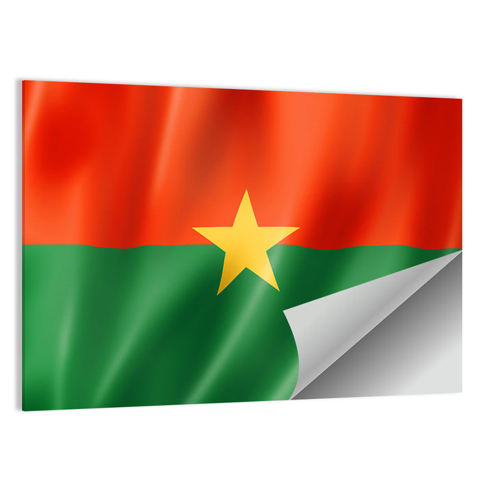 Burkina Faso Flag with Wavy Texture Wall Art as a poster print
