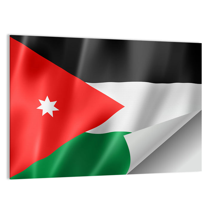Jordan Flag with White Seven-pointed Star Wall Art as a poster print