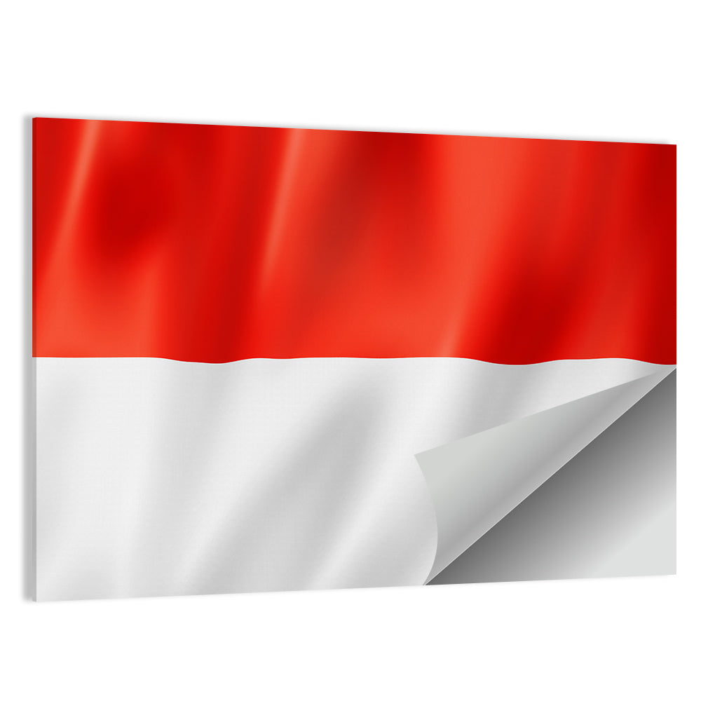 Indonesian Flag Waving Red and White Wall Art