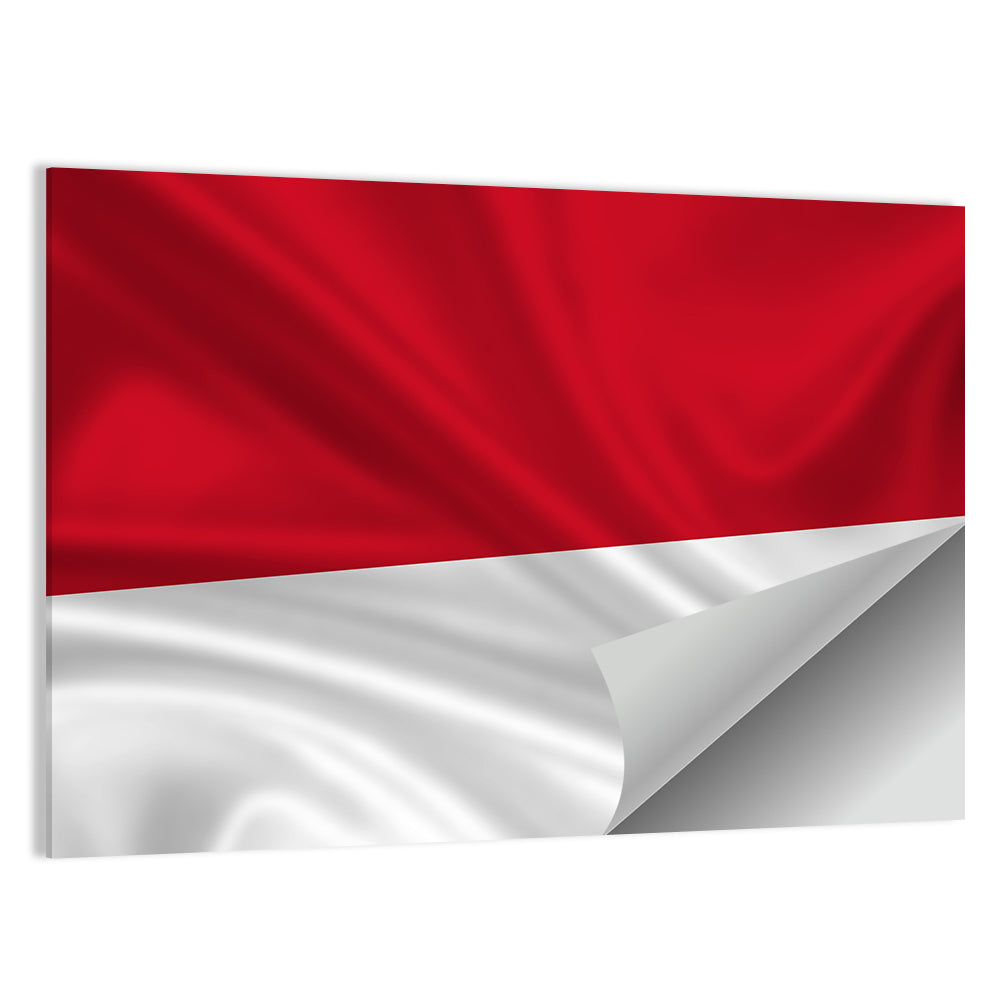 Indonesia Monaco Waving Flag Wall Art
