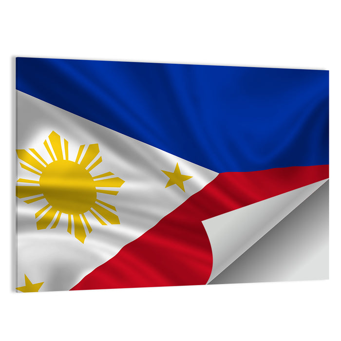 Philippine Flag with Stylized Sun Wall Art as a poster print