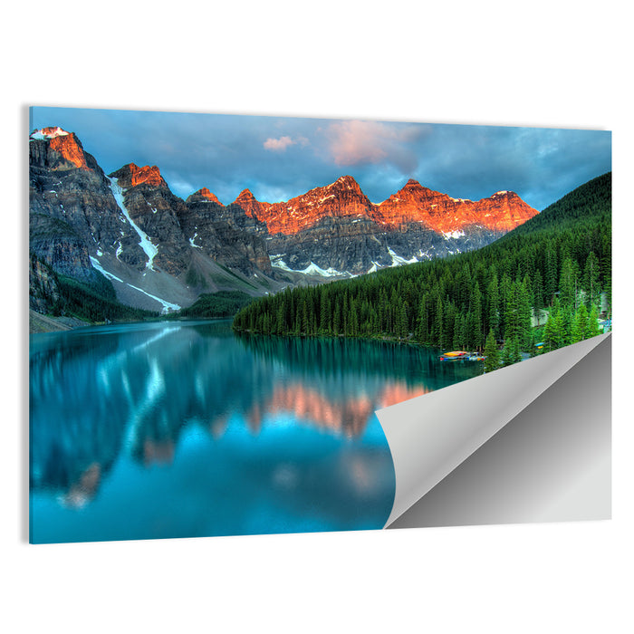 Moraine Lake at Golden Hour Wall Art as a poster print