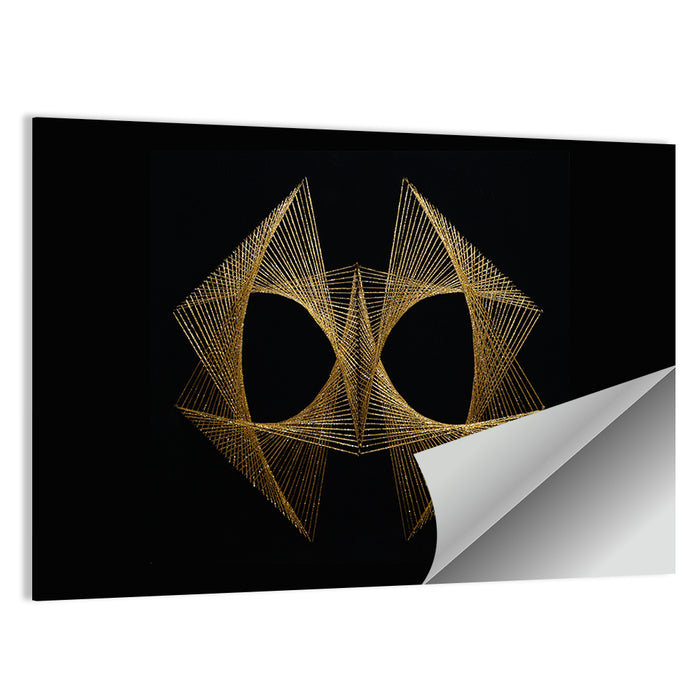 Antique Gold String Geometry Wall Art as a poster print