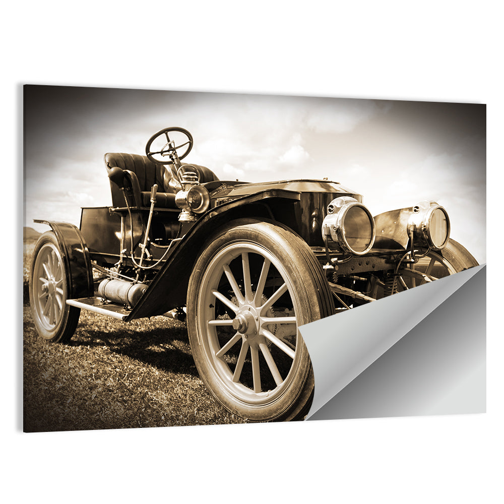 Sepia Vintage Roadster Side Profile Wall Art