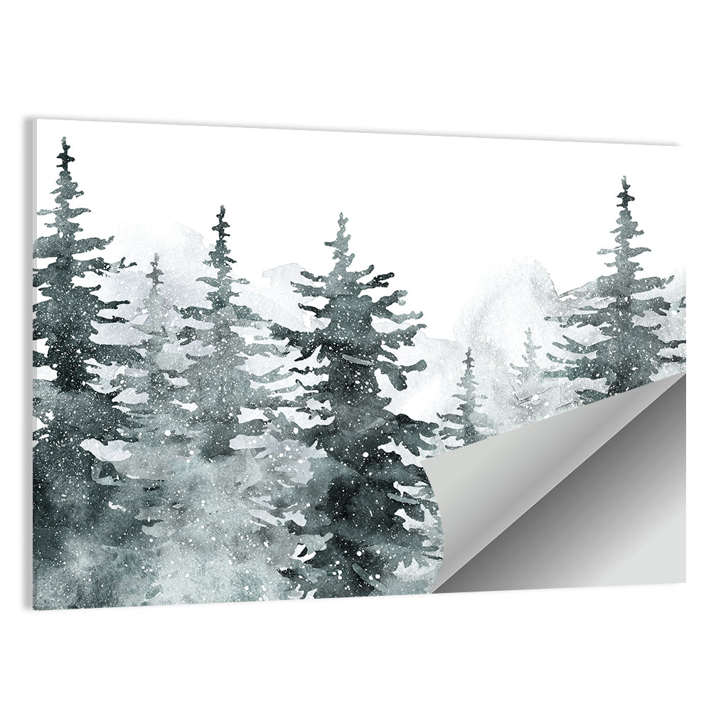 Snowy Pine & Spruce Trees Artwork Wall Art