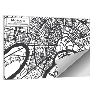 Moscow City Map Wall Art