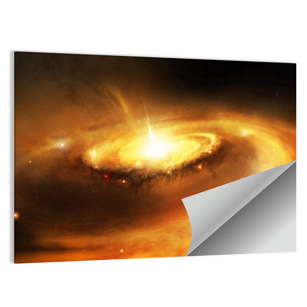 Galaxy Core with Golden Flare Wall Art