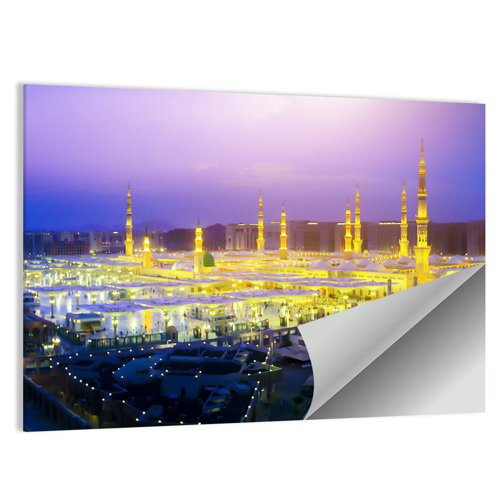 Al-masjid An-nabawi at Dusk Wall Art
