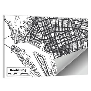 Kaohsiung City Map Wall Art