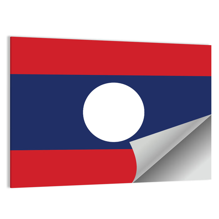 Laos Flag Minimalist Graphic Wall Art as a poster print