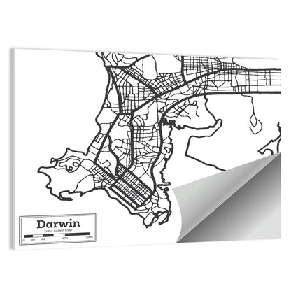 Darwin City Map Wall Art