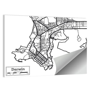 Darwin City Map Wall Art