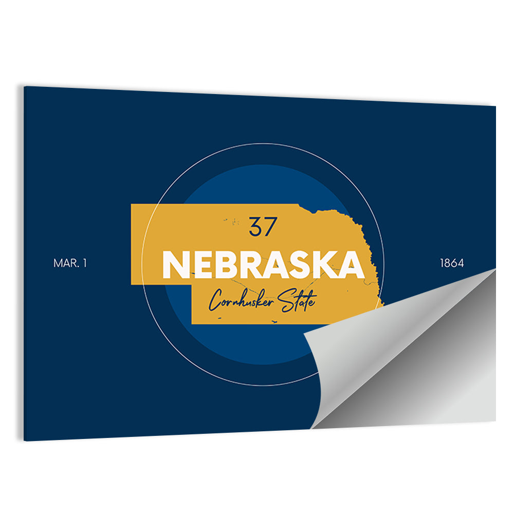 Nebraska State Map Graphic Wall Art