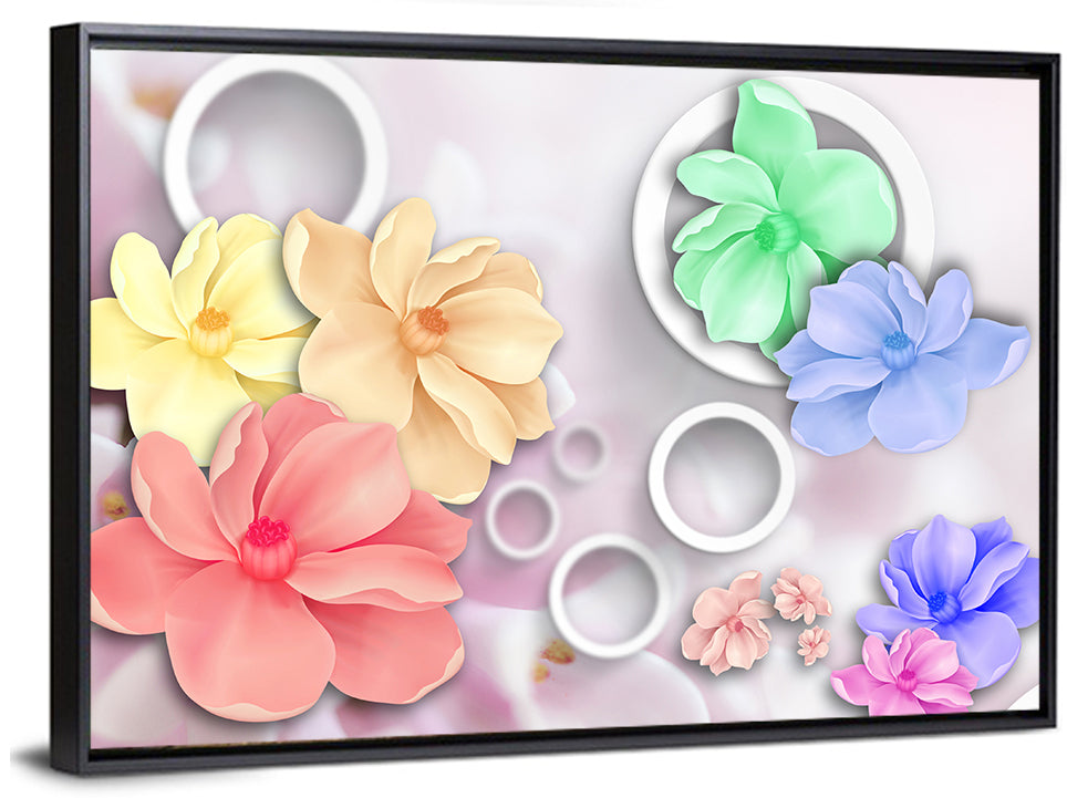 Layered Floral Circles Wall Art