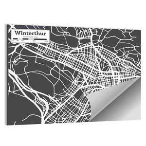 Winterthur City Map Wall Art