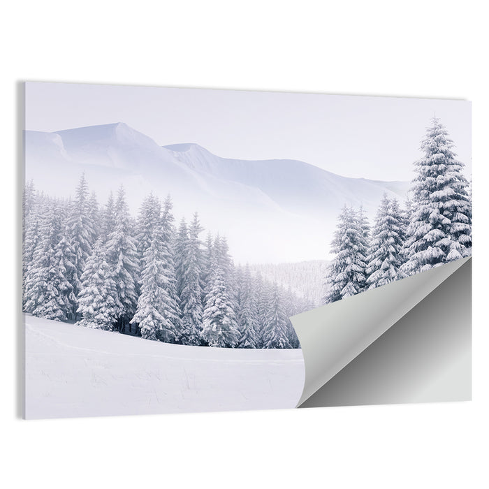 Foggy Winter Mountains Wall Art as a poster print