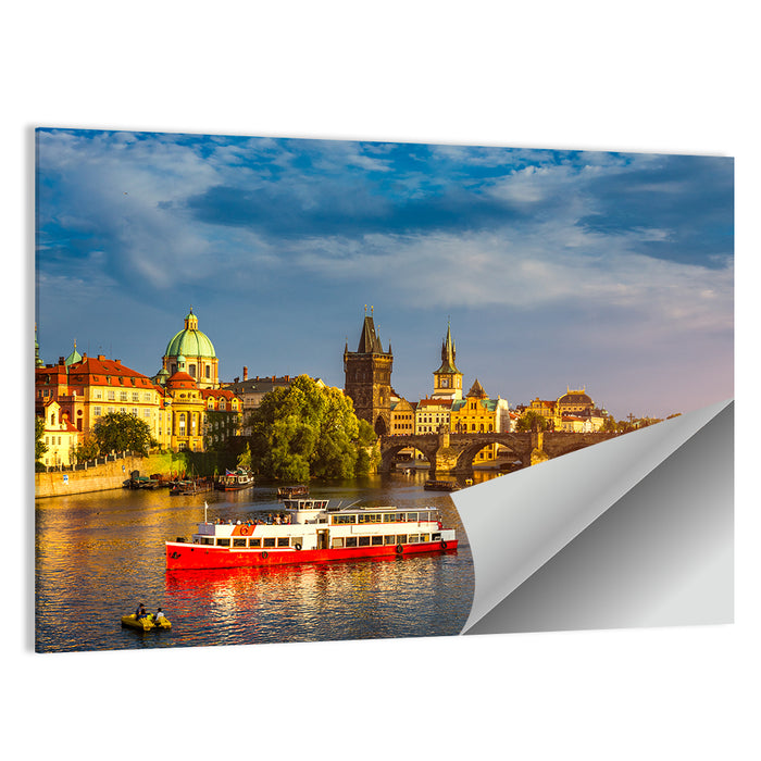 Charles Bridge at Golden Hour Wall Art as a poster print