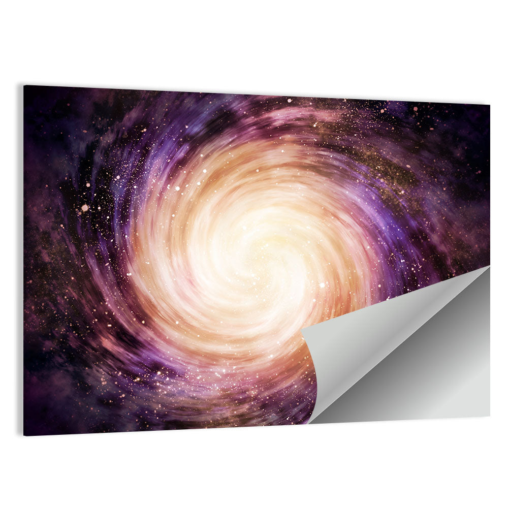 Spiral Galaxy with Golden Core Wall Art
