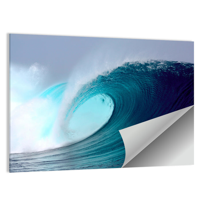 Tropical Blue Barrel Wave Wall Art as a poster print