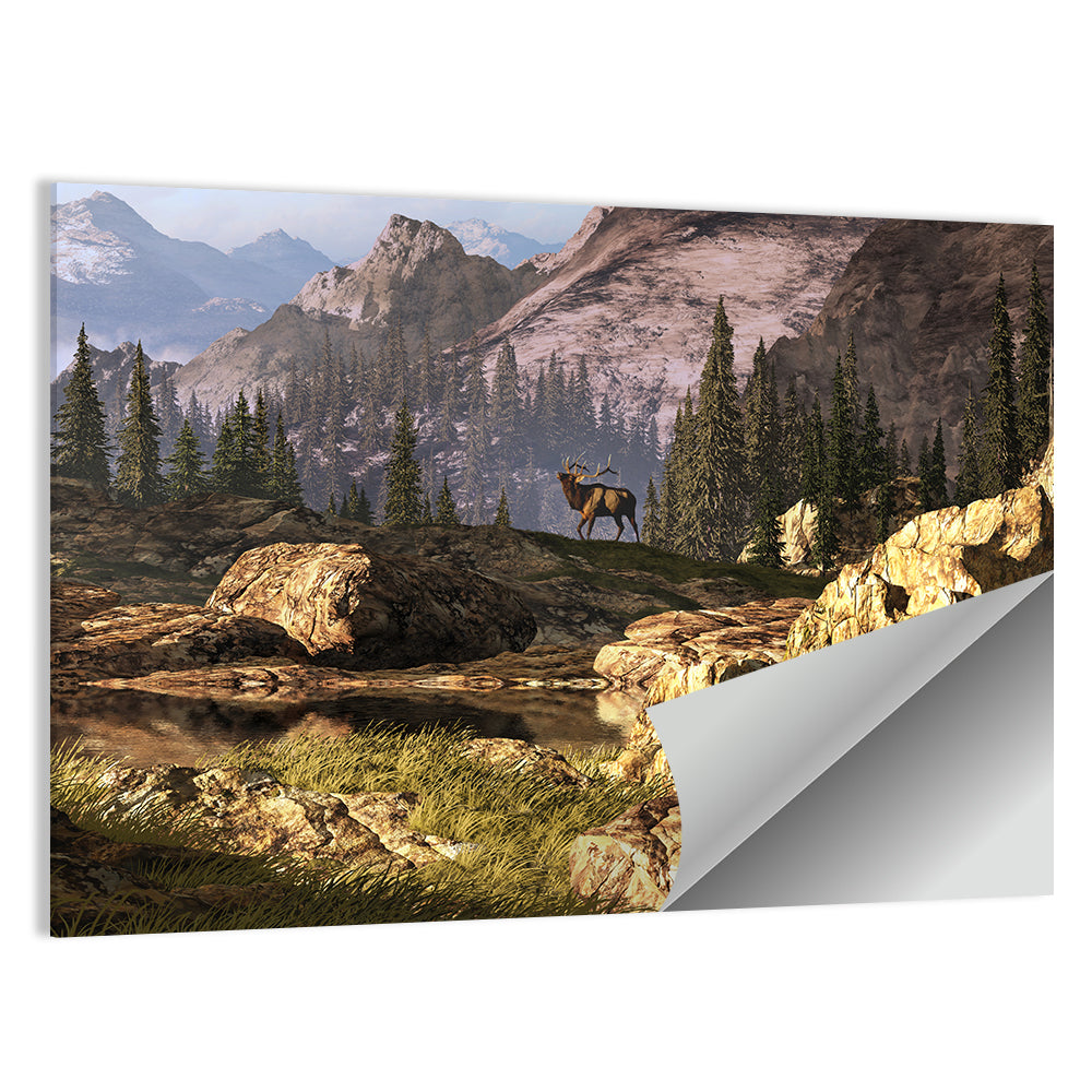 Elk in the Rocky Mountains Wall Art