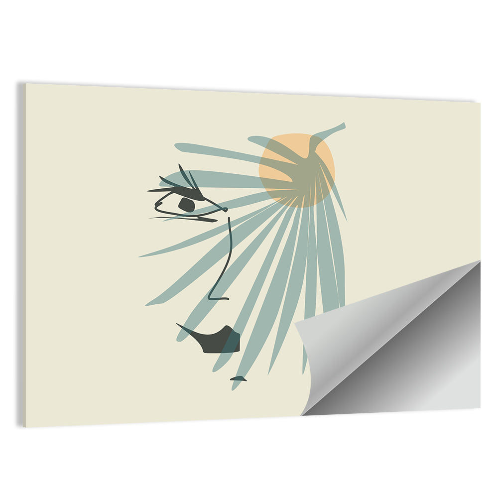 Palm Leaf Profile Line Wall Art