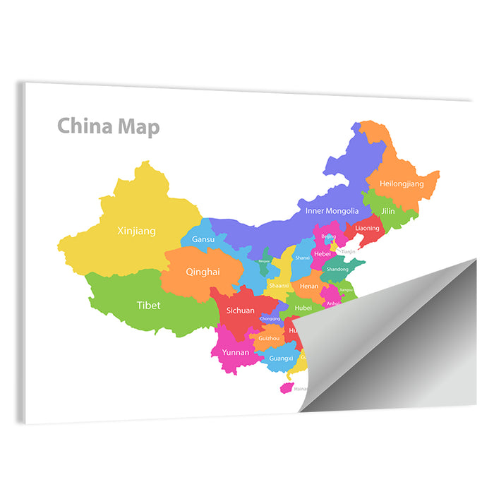 Map of China Wall Art as a poster print
