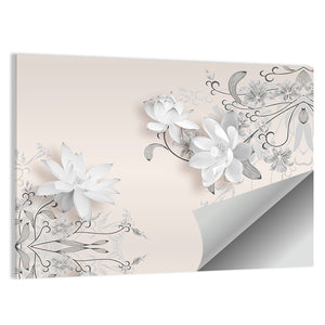 3D Flowers Illustration Wall Art