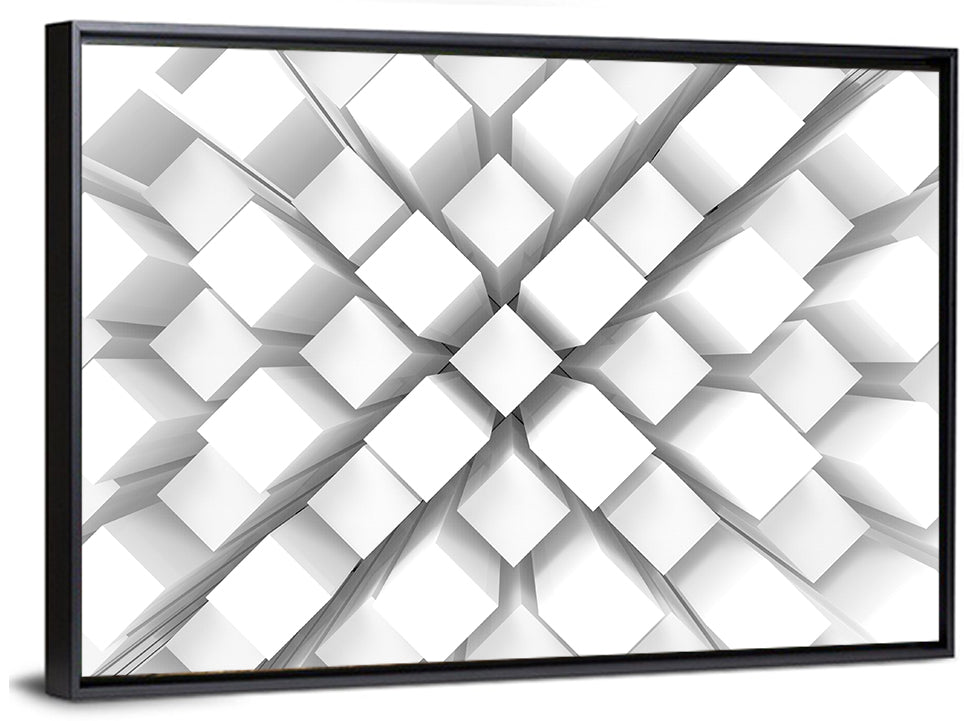White Cube Grid Wall Art
