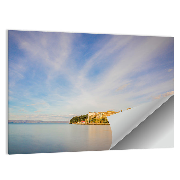 Bolsena Lakeside Harbor View Wall Art as a poster print