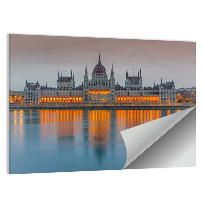 Budapest Parliament at Dusk Wall Art as a poster print